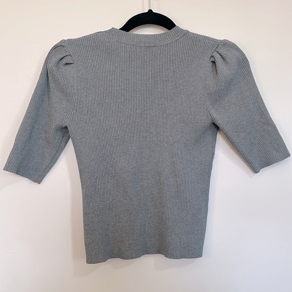 Nannette Lepore Grey Ribbed Top - Picture 3 of 5